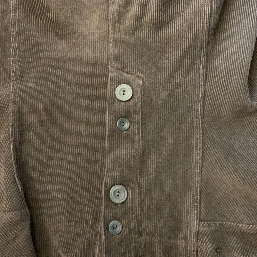 TRANSIT PAR-SUCH TR-900 BROWN CORDUROY SKIRT WITH ELASTIC WAISTBAND & DETAILING - Picture 3 of 9